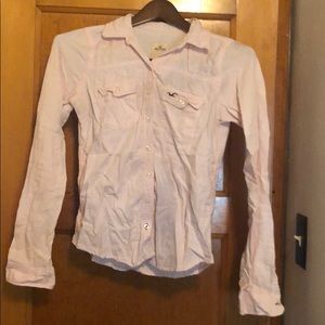 Hollister size Medium light pink Button up